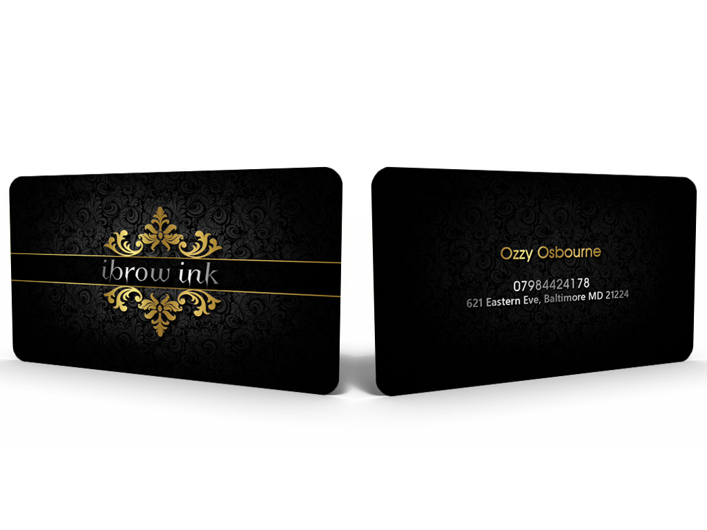 Business Card Design by Hardcore Design for ibrow ink | Design #17574259
