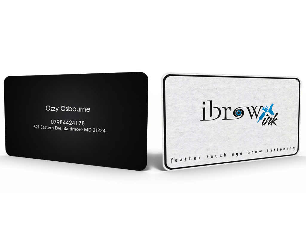 Business Card Design by Hardcore Design for ibrow ink | Design #17580465