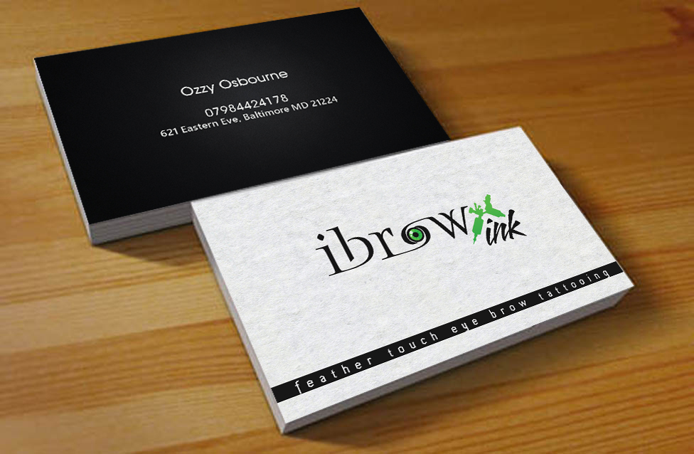 Business Card Design by Hardcore Design for ibrow ink | Design #17580466