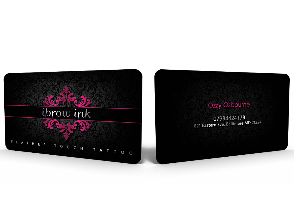 Business Card Design by Hardcore Design for ibrow ink | Design #17583456