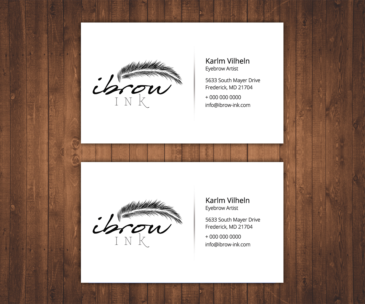Business Card Design by Stylez Designz for ibrow ink | Design #17576363