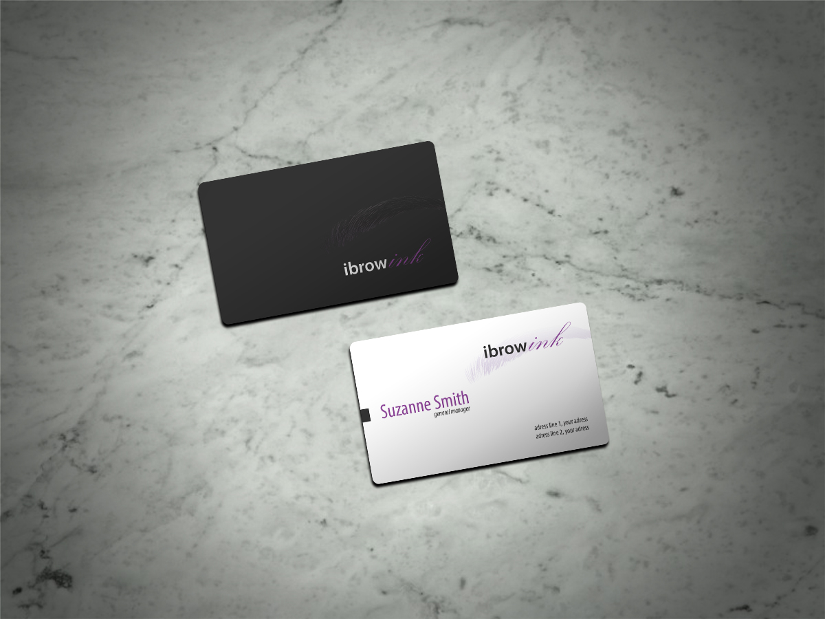 Business Card Design by Scorpius design for ibrow ink | Design #17571528
