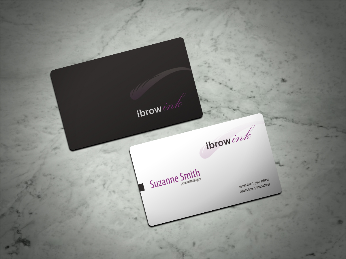 Business Card Design by Scorpius design for ibrow ink | Design #17577992