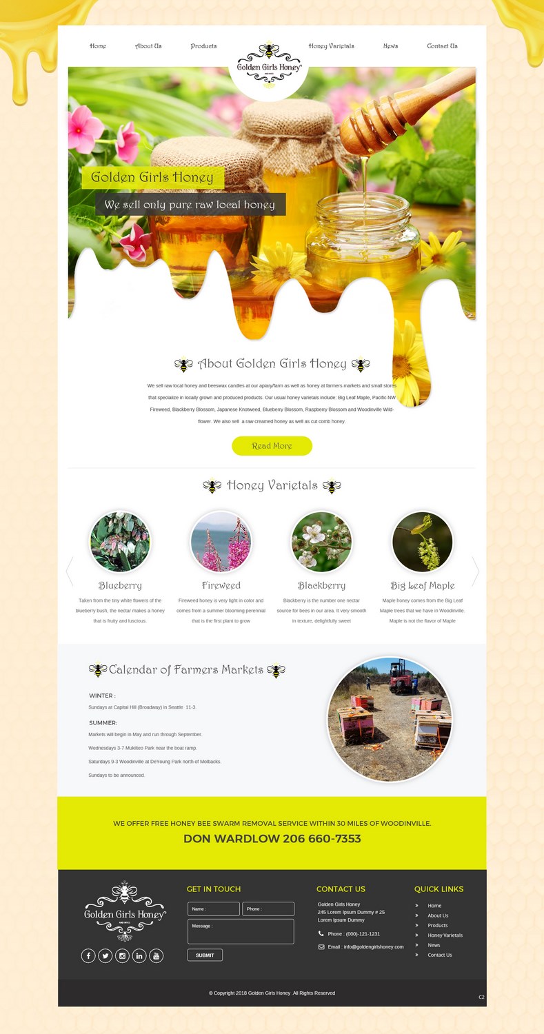 Web Design by pb for Golden Girls Honey and Hives LLC | Design #17570201