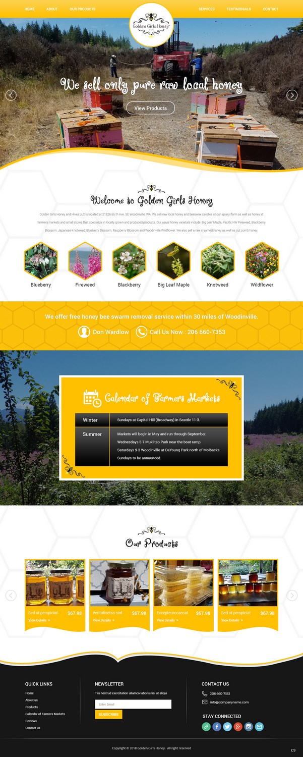 Web Design by pb for Golden Girls Honey and Hives LLC | Design #17570216