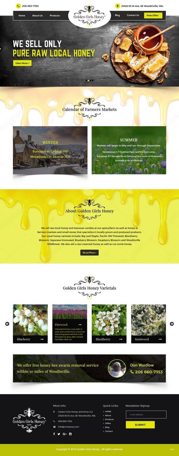 Web Design by pb for Golden Girls Honey and Hives LLC | Design #17570220