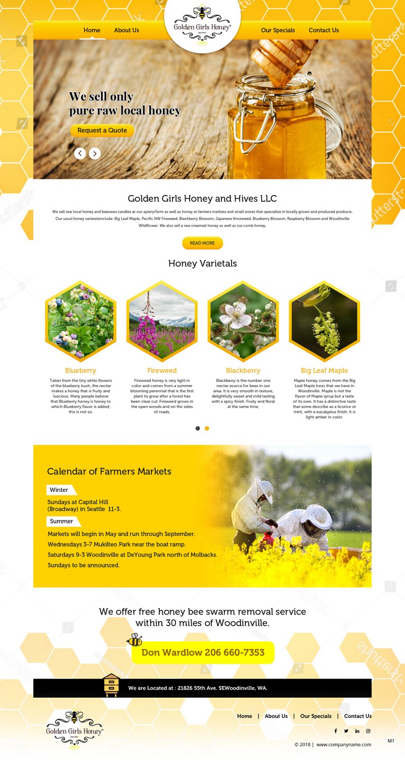 Web Design by pb for Golden Girls Honey and Hives LLC | Design #17570238