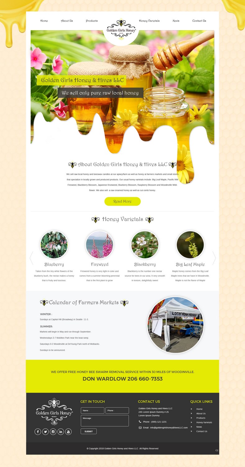 Web Design by pb for Golden Girls Honey and Hives LLC | Design #17614720