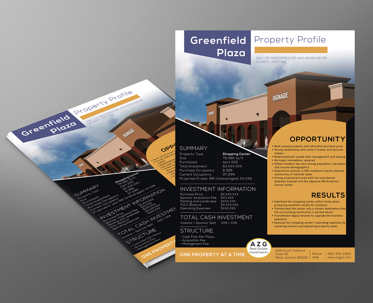 Professional Upmarket Investment Brochure Design For Azg By