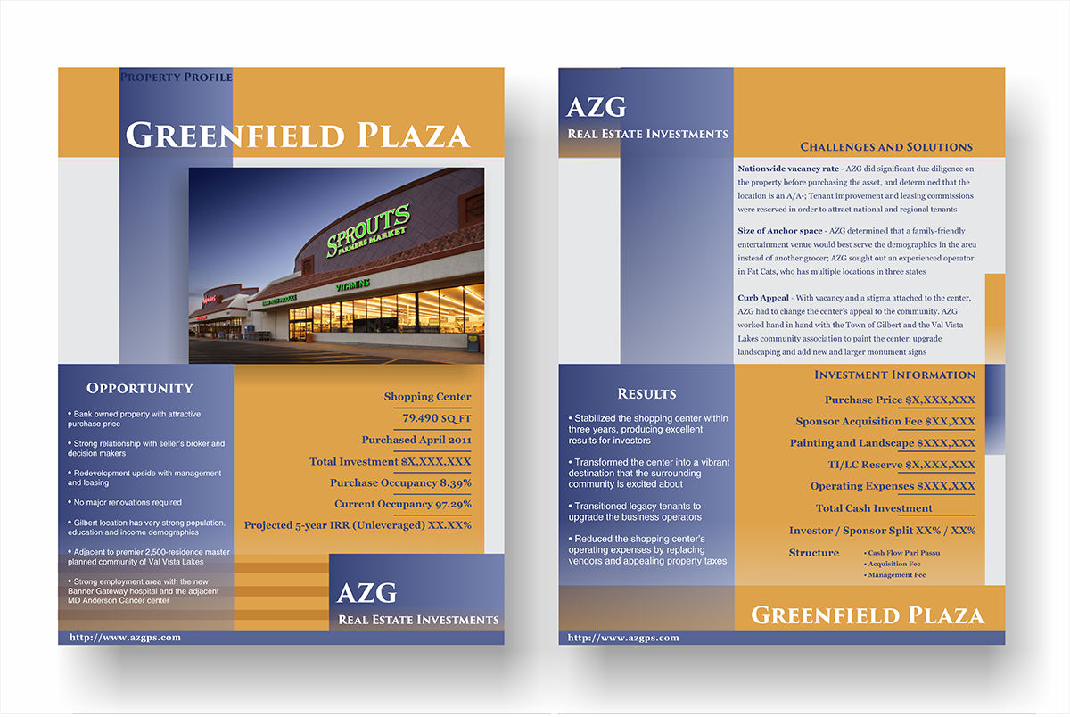 Professional Upmarket Investment Brochure Design For Azg By Joy