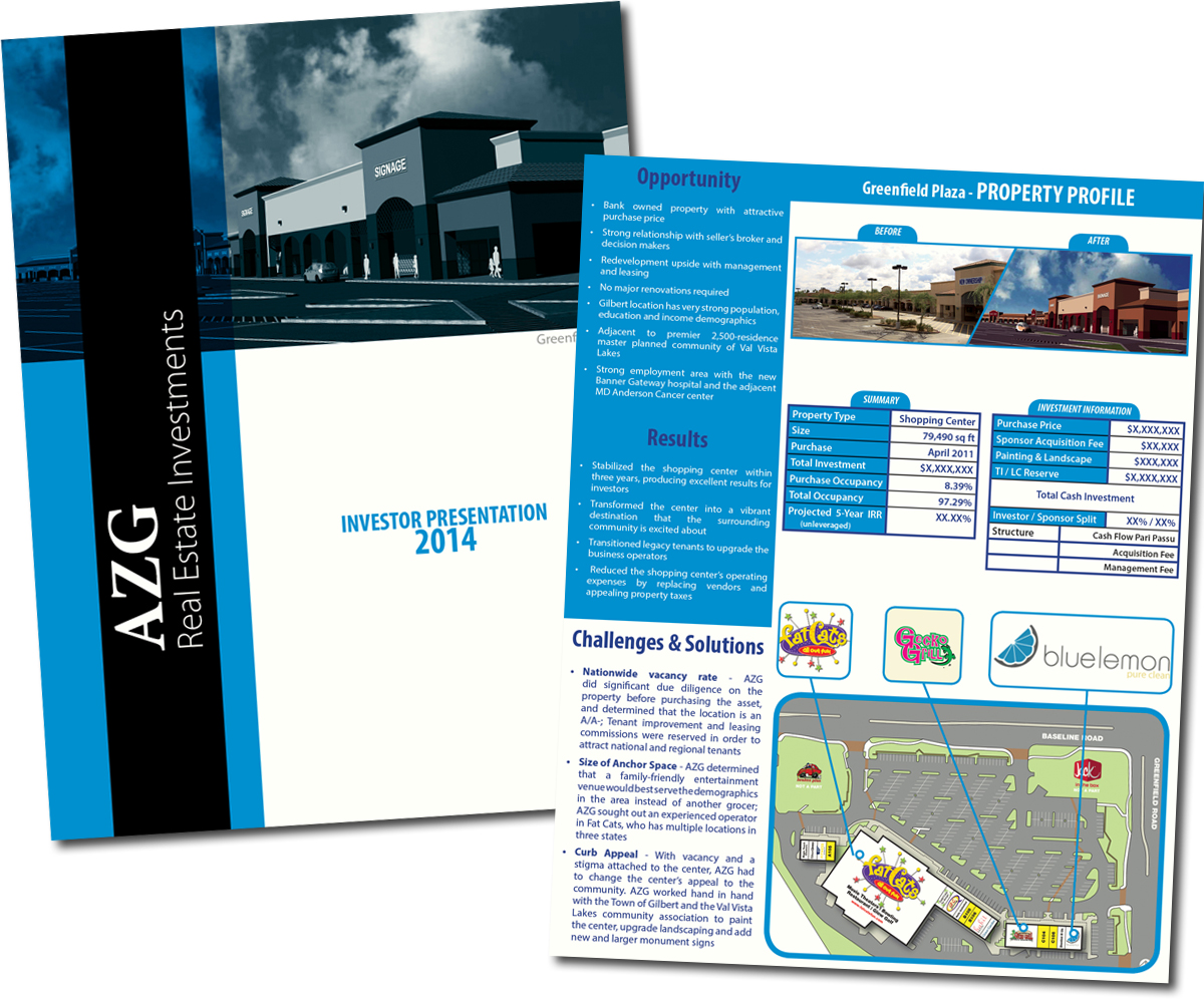 Professional Upmarket Investment Brochure Design For Azg By