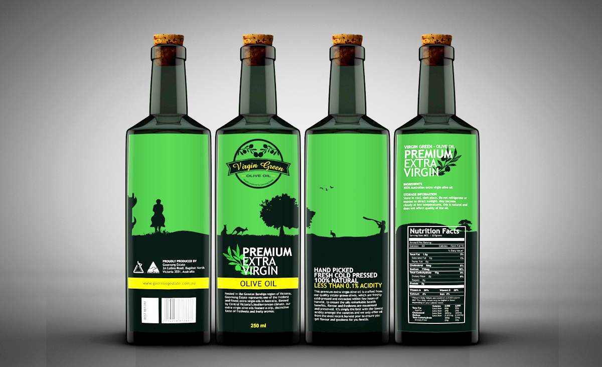 Diseño de Empaque por The Creativehaus para Virgin Green Olive Farm Pty Ltd | Diseño #2798416