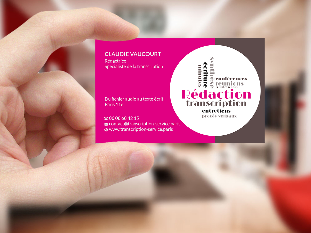 Business Card Design by Creations Box 2015 for Rédactrice | Design #17576627