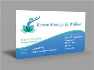 Business Card Design for Massage Therapist | Business Card Design by Hardcore Design