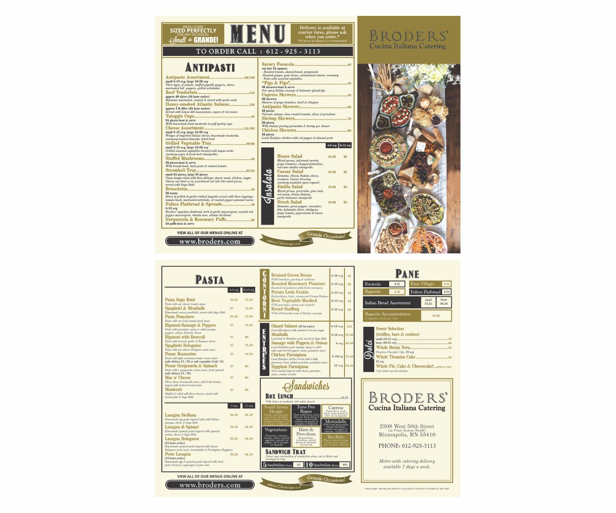 Flyer Design by Cut and Glue for Broders' Cucina Italiana | Design #17575999