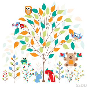 Owl/Forest design for children's furniture/home decor | Illustration Design by SSDD