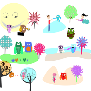 Owl/Forest design for children's furniture/home decor | Illustration Design by Ramya Sarang