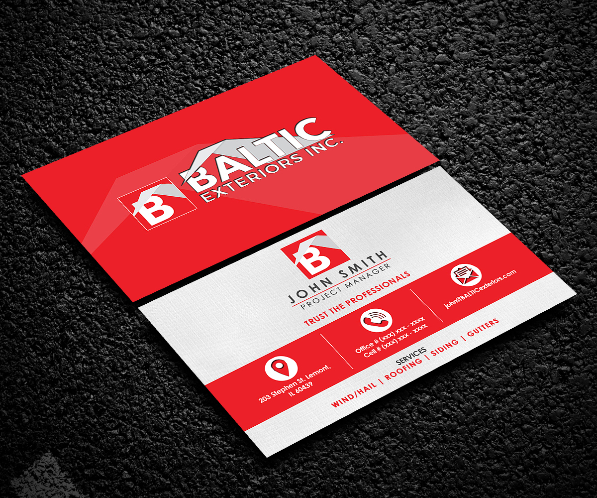Business Card Design by Designers Hub for Baltic Exteriors | Design #17570416