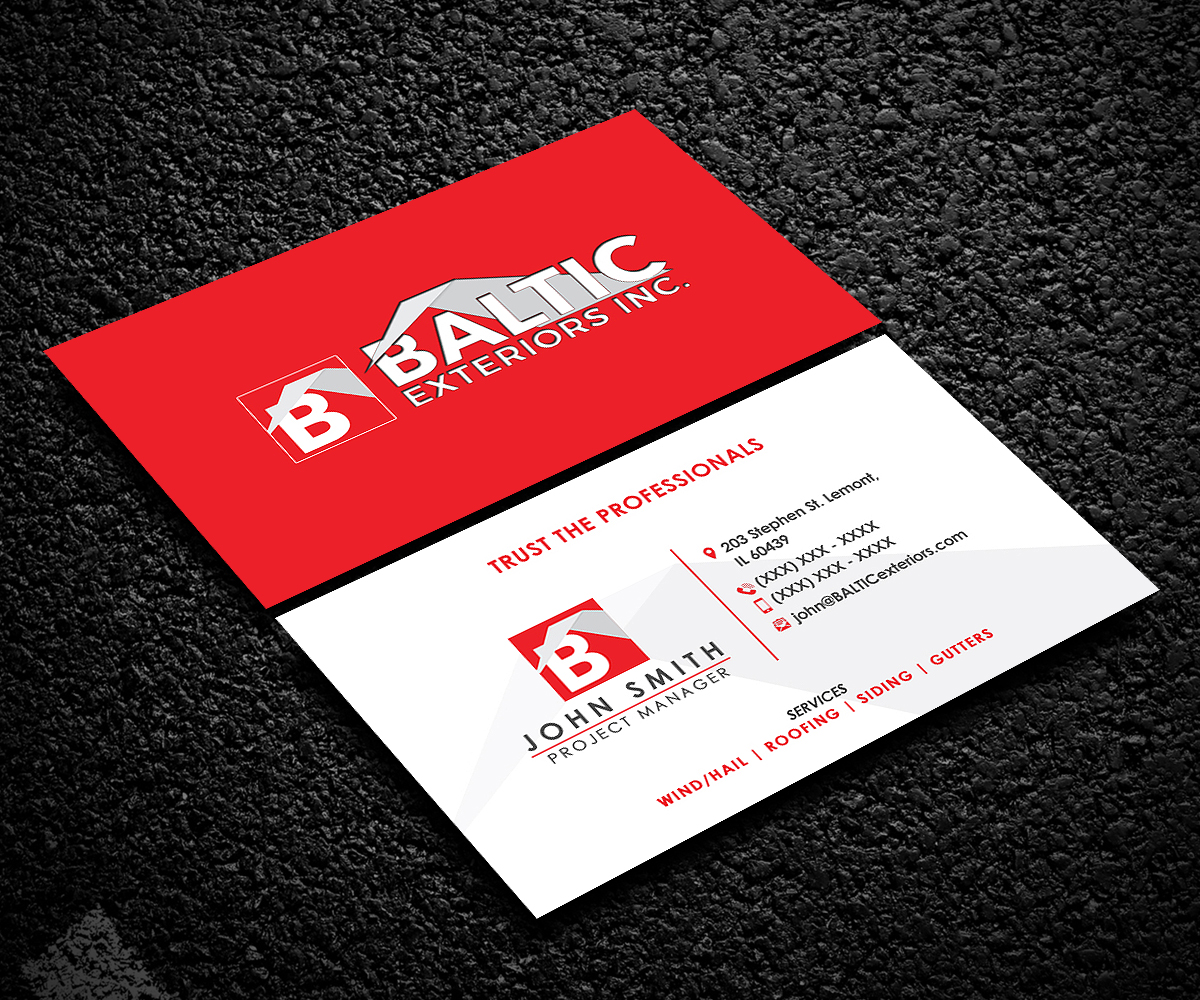 Business Card Design by Designers Hub for Baltic Exteriors | Design #17570675