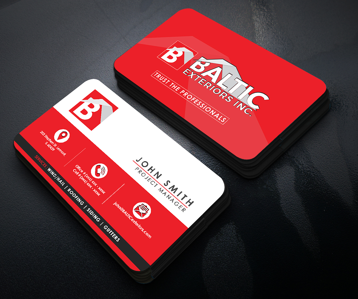 Business Card Design by Designers Hub for Baltic Exteriors | Design #17573803