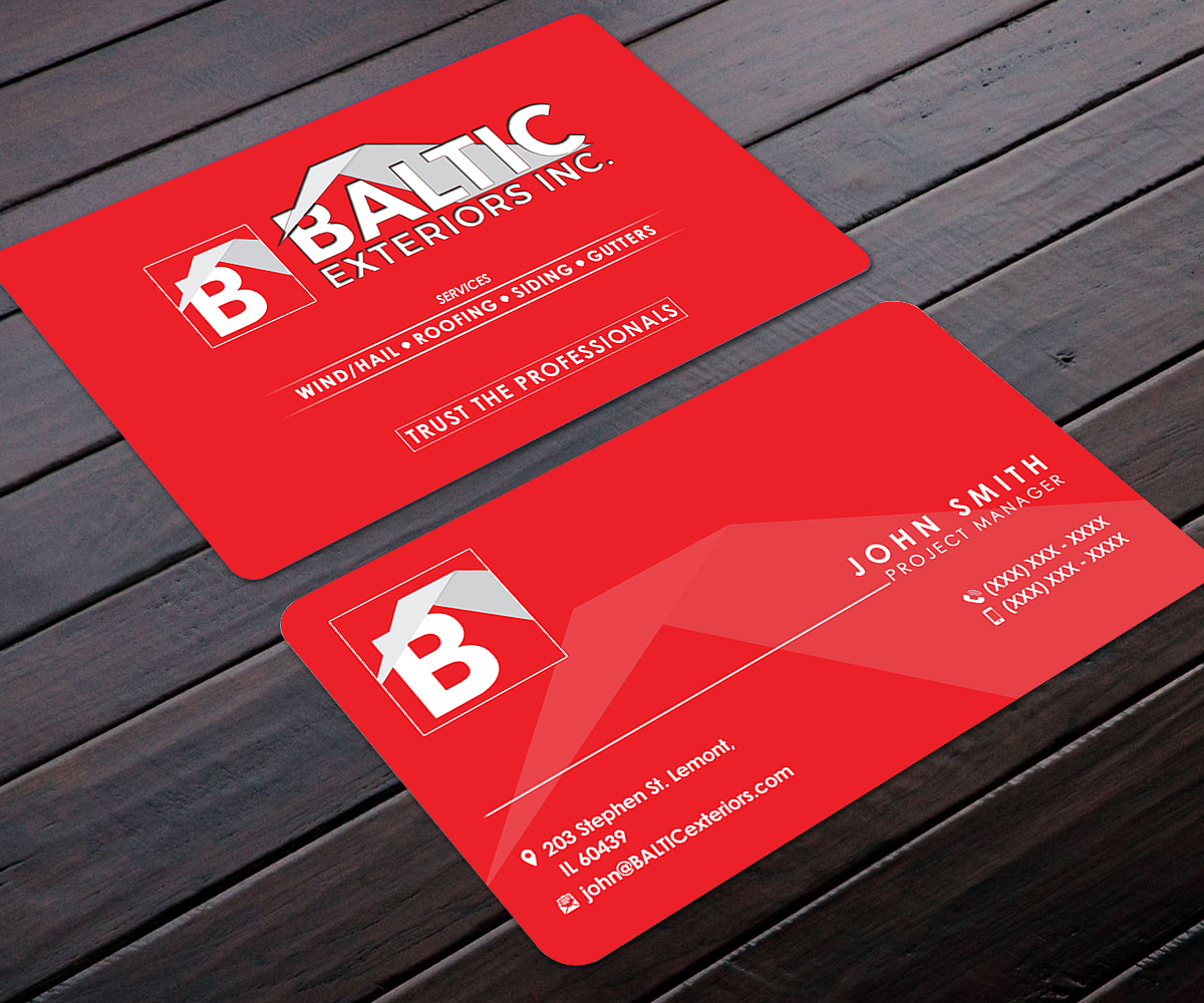 Diseño de Tarjeta de Presentación por Designers Hub para Baltic Exteriors | Diseño #17579574