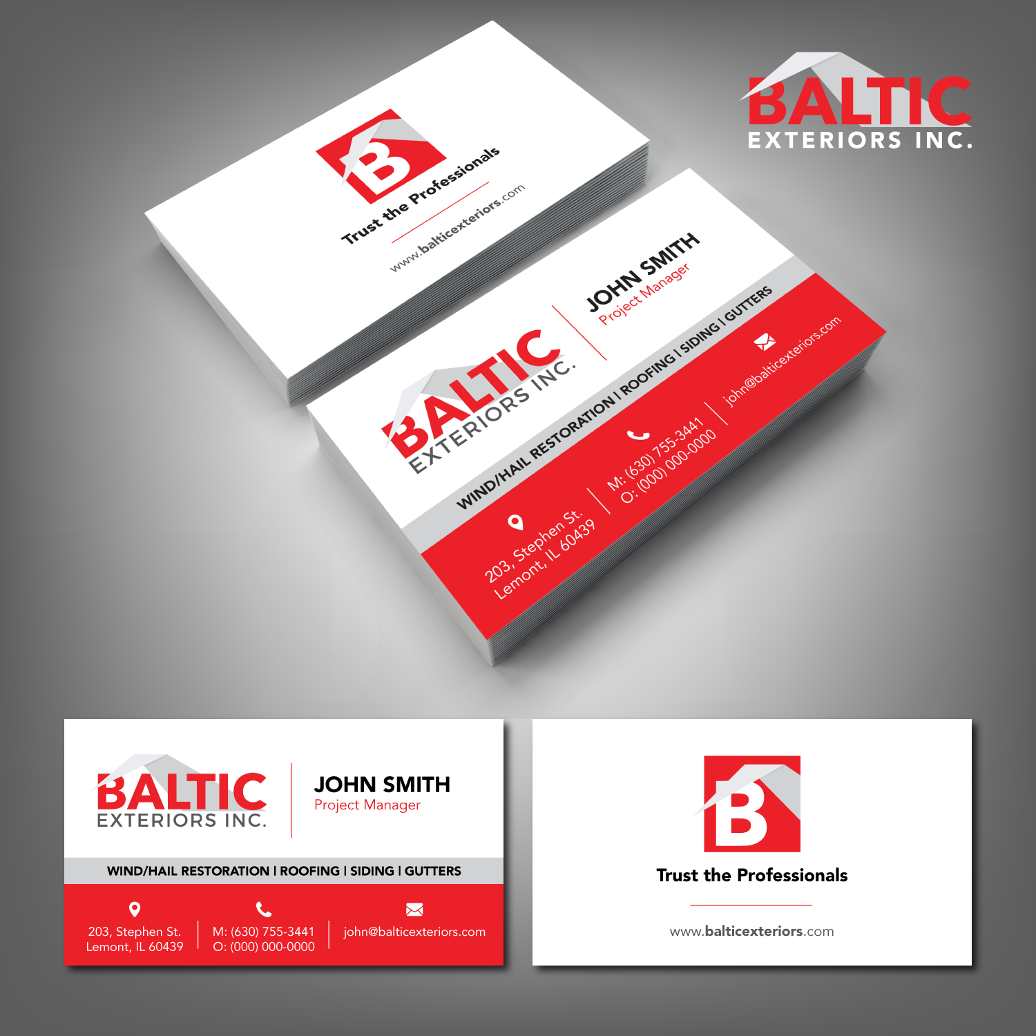 Business Card Design by adiazudin for Baltic Exteriors | Design #17570413