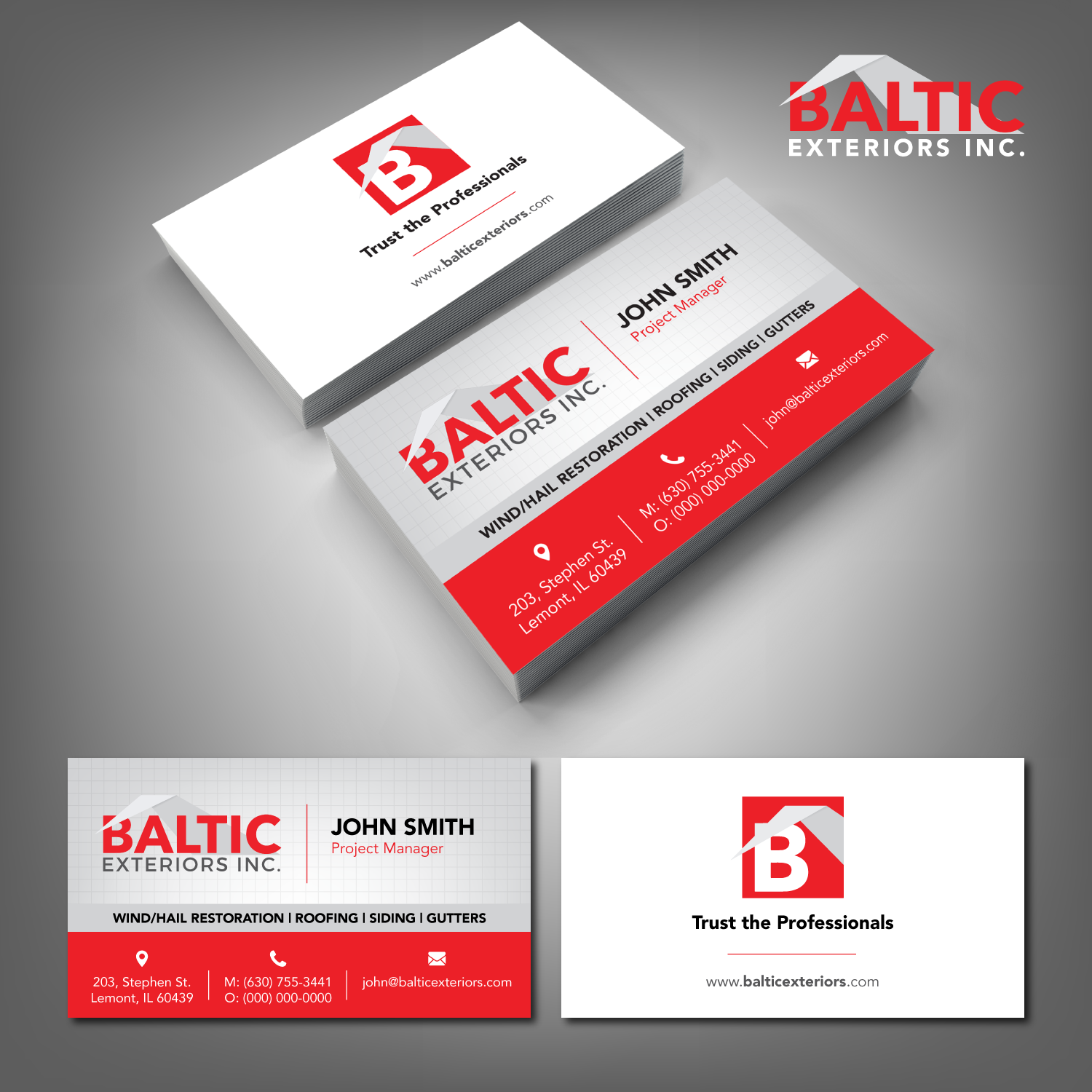 Business Card Design by adiazudin for Baltic Exteriors | Design #17570893