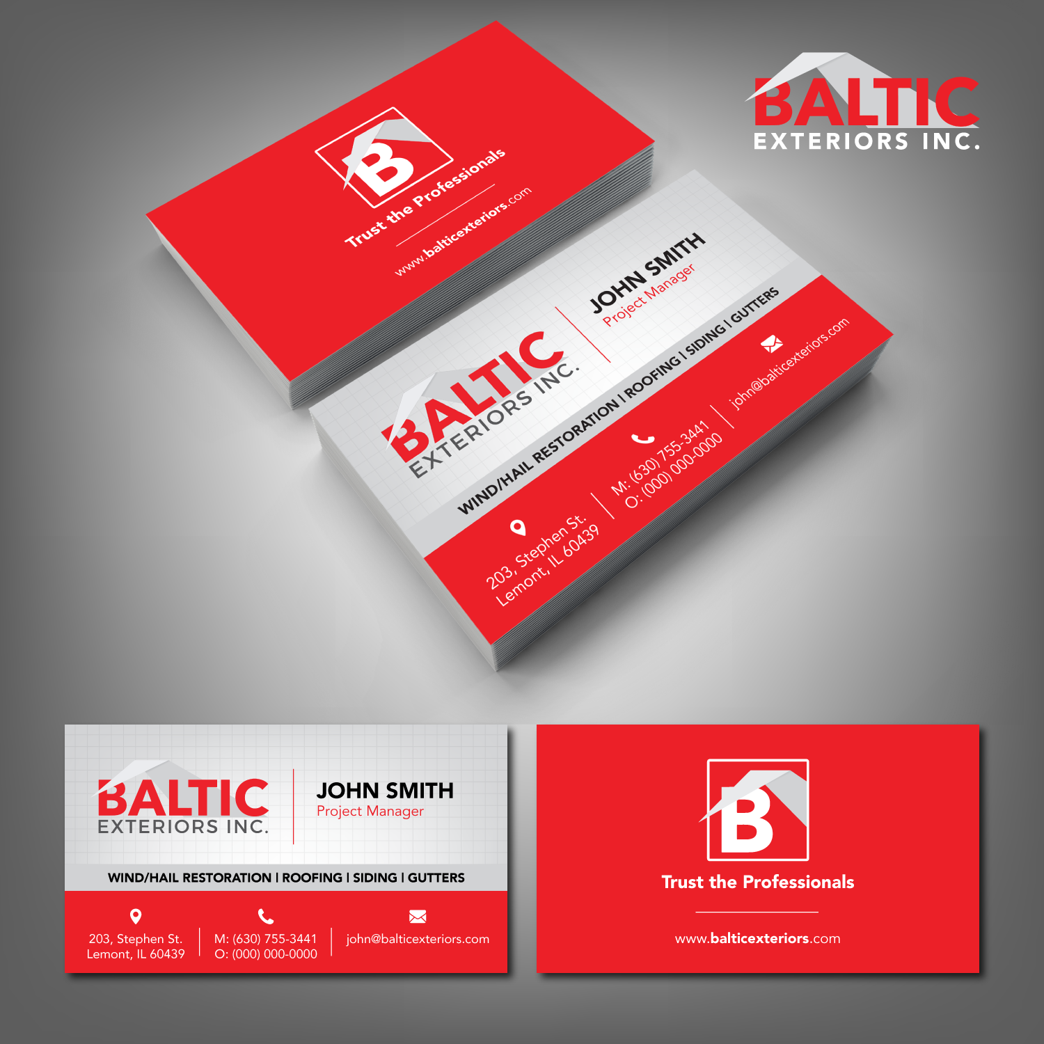 Business Card Design by adiazudin for Baltic Exteriors | Design #17570992