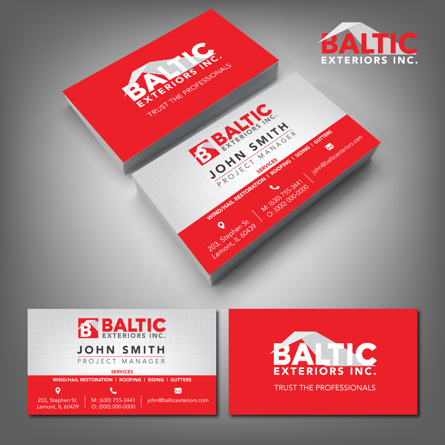 Business Card Design by adiazudin for Baltic Exteriors | Design #17581112