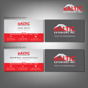 Business Card Design by adiazudin for Baltic Exteriors | Design: #17650173