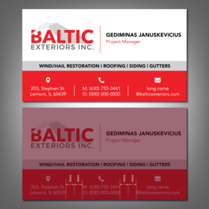 Business Card Design by adiazudin for Baltic Exteriors | Design: #17706917