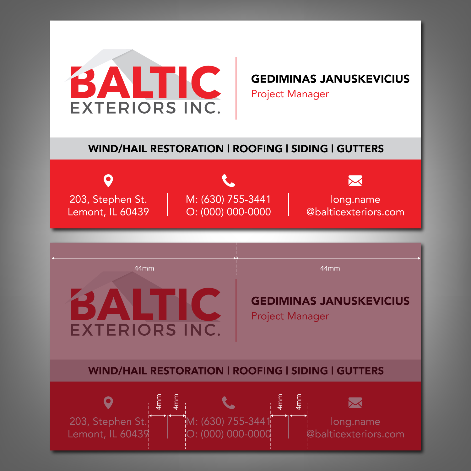Diseño de Tarjeta de Presentación por adiazudin para Baltic Exteriors | Diseño #17706975