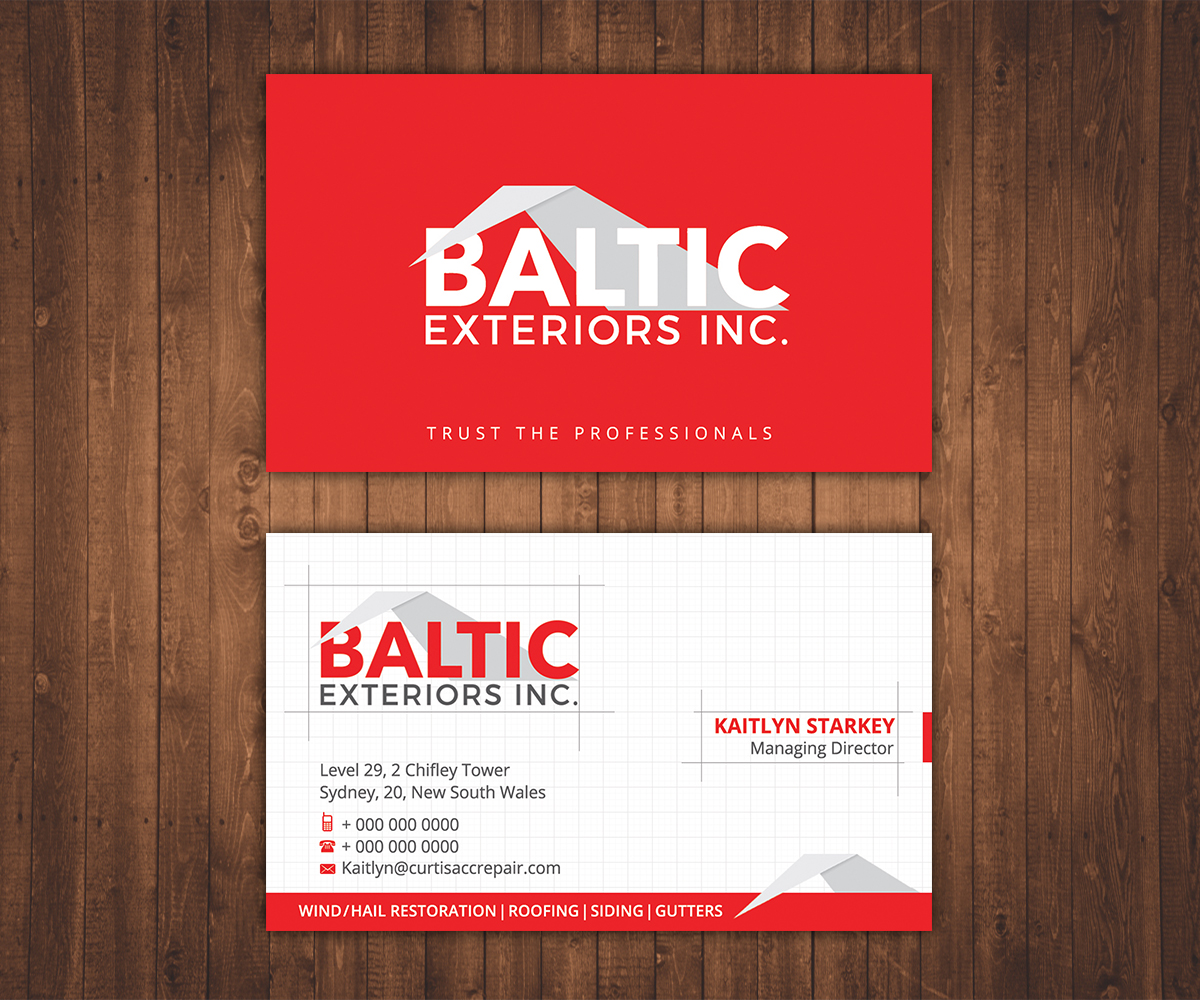 Diseño de Tarjeta de Presentación por Stylez Designz para Baltic Exteriors | Diseño #17590745