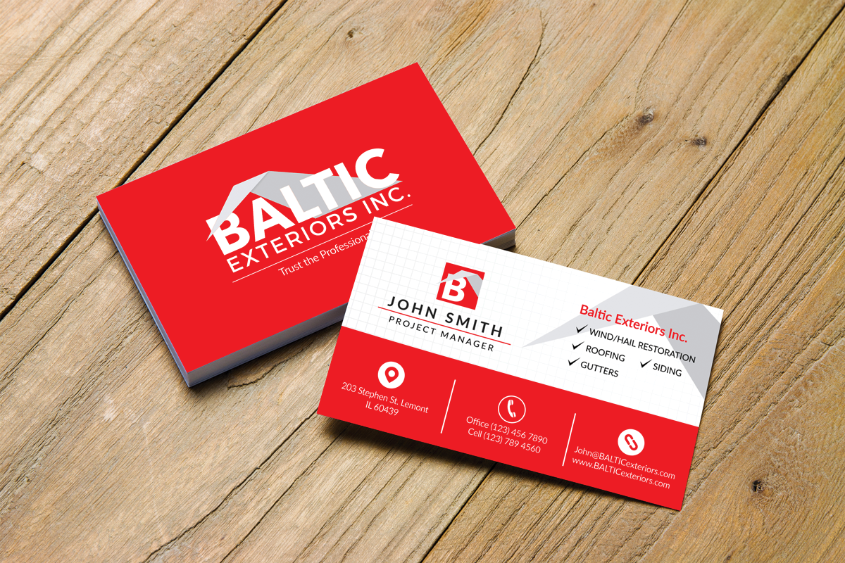 Diseño de Tarjeta de Presentación por JK18 para Baltic Exteriors | Diseño #17599975