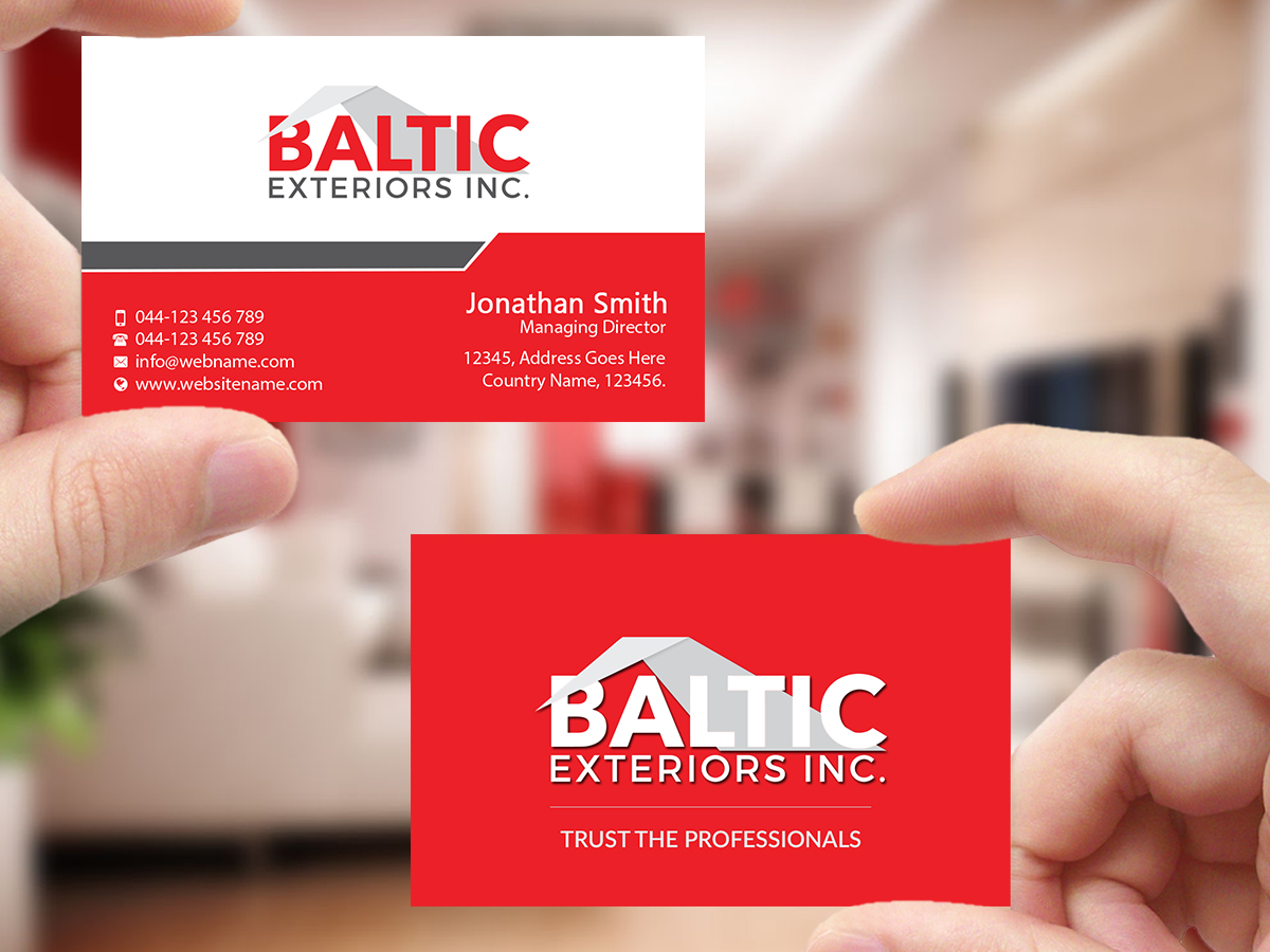 Business Card Design by Creations Box 2015 for Baltic Exteriors | Design #17576379