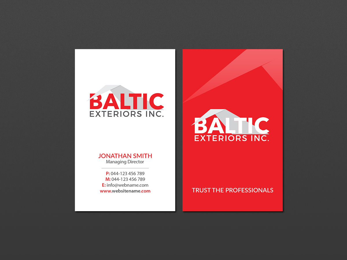 Business Card Design by Creations Box 2015 for Baltic Exteriors | Design #17576388