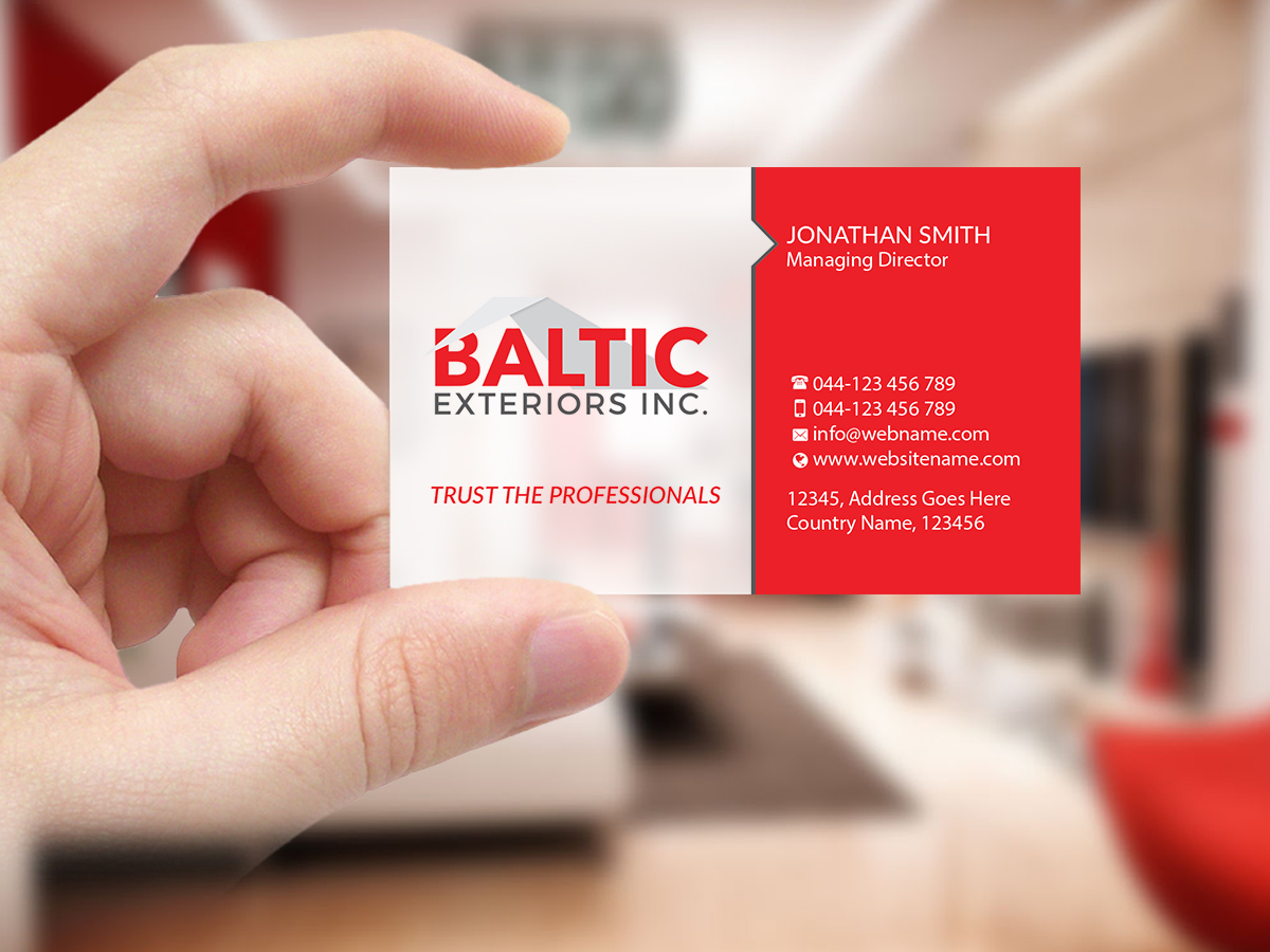 Business Card Design by Creations Box 2015 for Baltic Exteriors | Design #17576389
