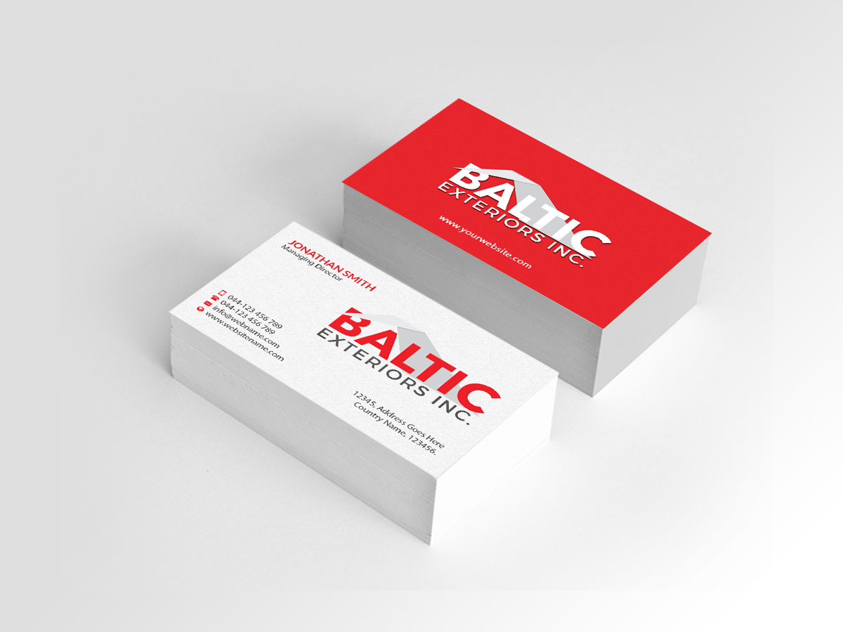 Visitenkarten-Design von Creations Box 2015 für Baltic Exteriors | Design #17576390