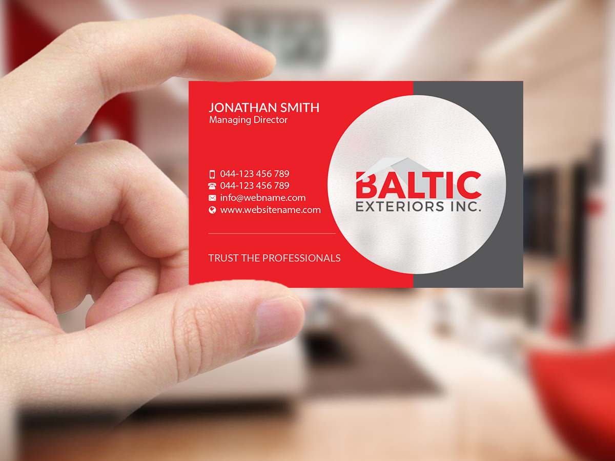 Business Card Design by Creations Box 2015 for Baltic Exteriors | Design #17576395
