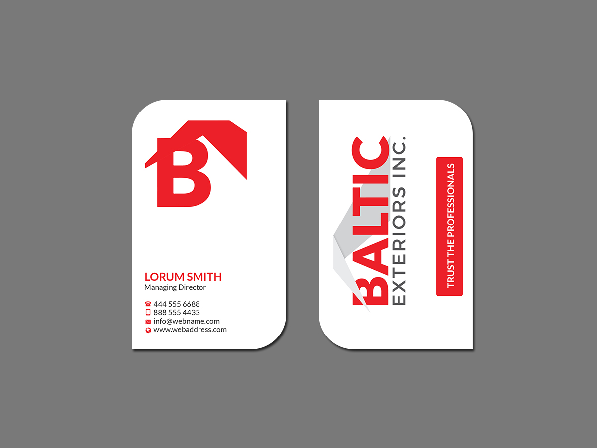 Business Card Design by Creations Box 2015 for Baltic Exteriors | Design #17577261