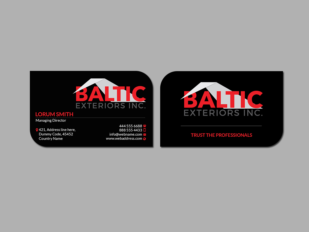 Business Card Design by Creations Box 2015 for Baltic Exteriors | Design #17577262