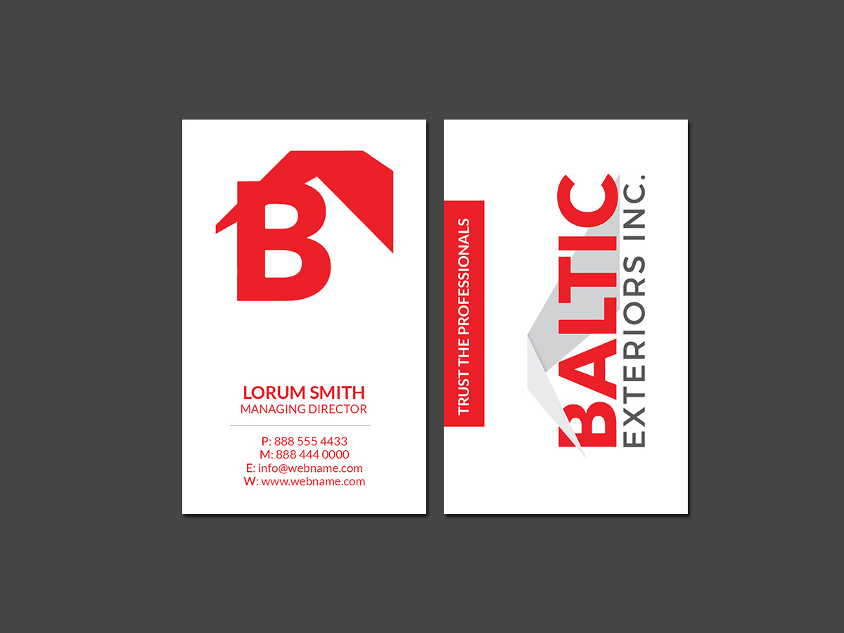 Business Card Design by Creations Box 2015 for Baltic Exteriors | Design #17577263