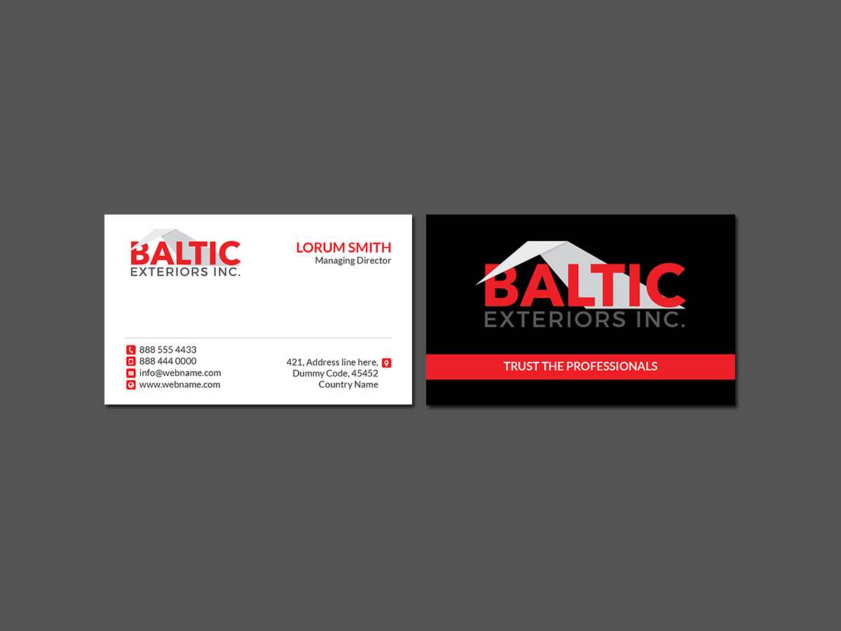Business Card Design by Creations Box 2015 for Baltic Exteriors | Design #17577265