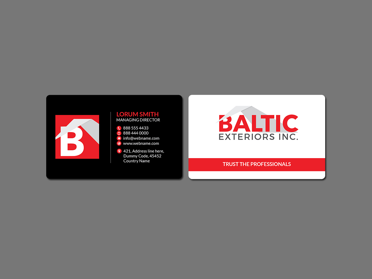 Business Card Design by Creations Box 2015 for Baltic Exteriors | Design #17577267