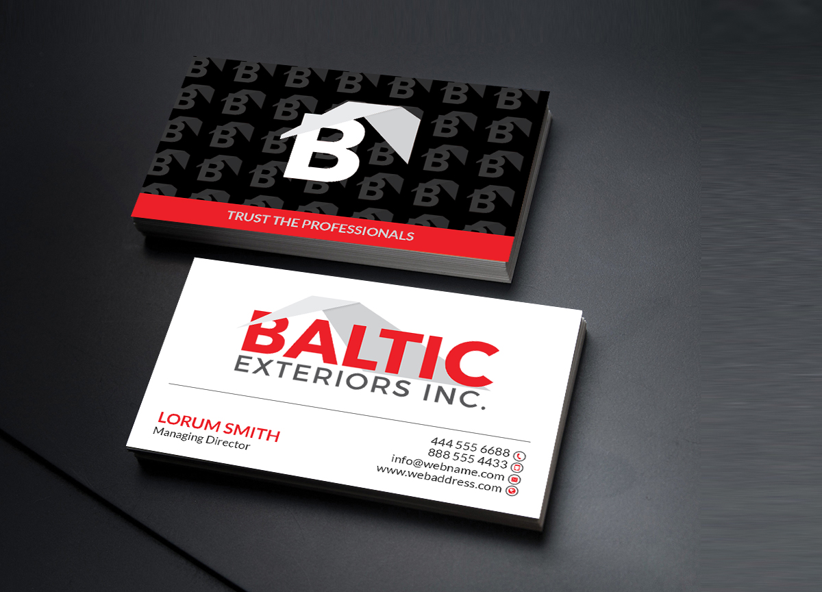 Business Card Design by Creations Box 2015 for Baltic Exteriors | Design #17577273