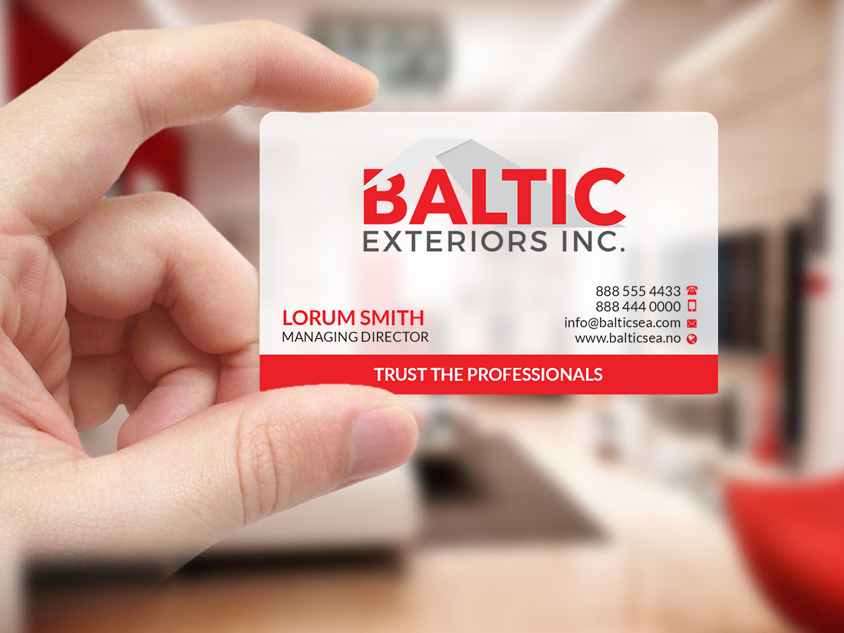 Business Card Design by Creations Box 2015 for Baltic Exteriors | Design #17577274