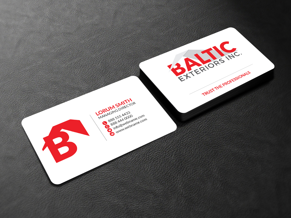 Business Card Design by Creations Box 2015 for Baltic Exteriors | Design #17577278