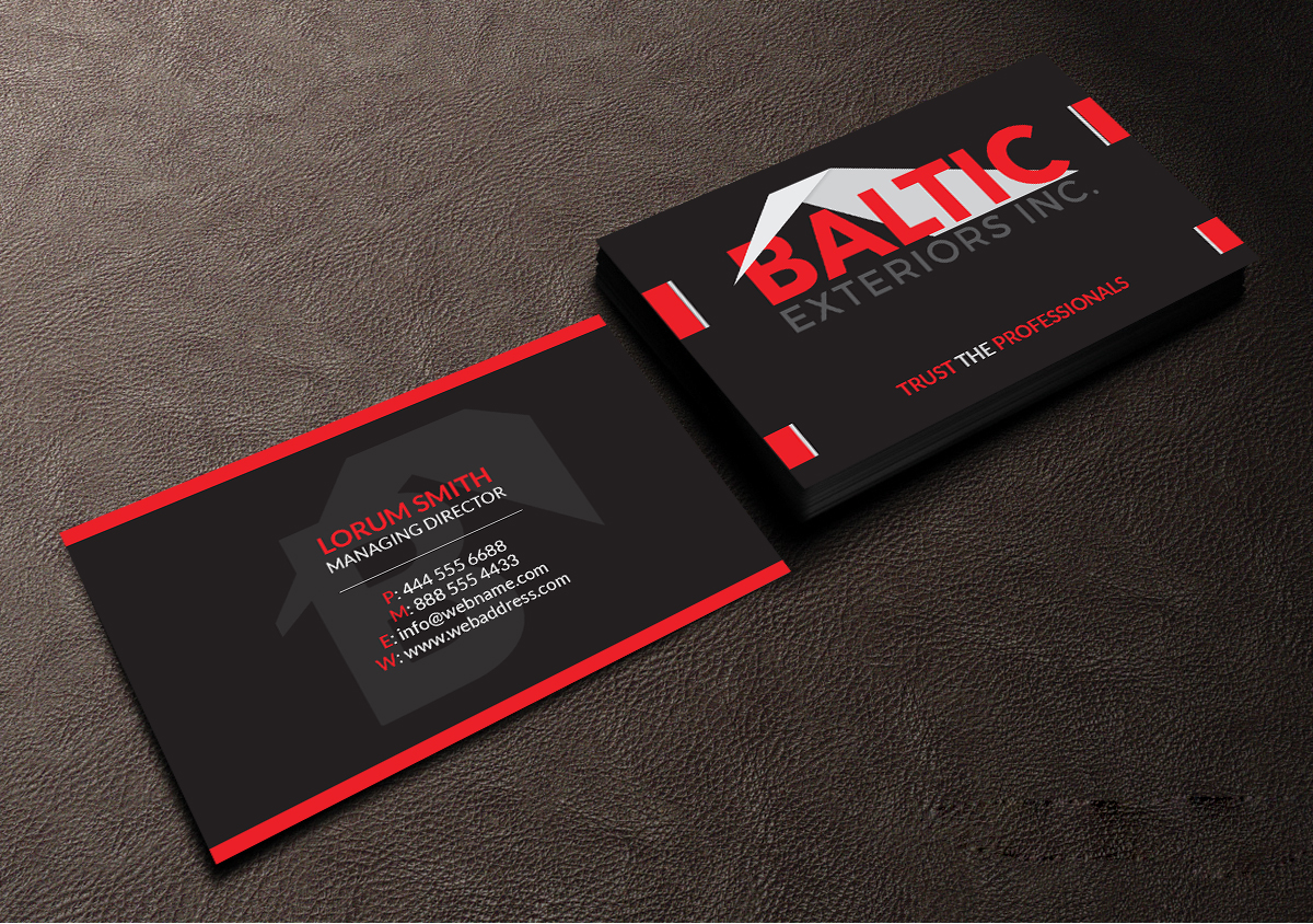 Business Card Design by Creations Box 2015 for Baltic Exteriors | Design #17577280