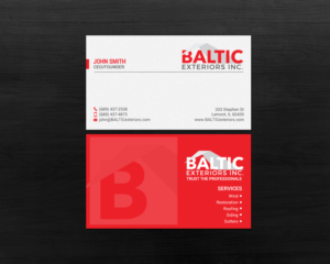 Business Card Design by chandrayaan.creative for Baltic Exteriors | Design: #17584428