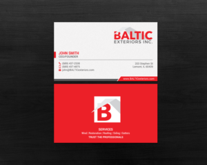Business Card Design by chandrayaan.creative for Baltic Exteriors | Design: #17584692